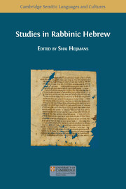 6. The distinction between branches of Rabbinic Hebrew in light of the hebrew of the late Midrash1