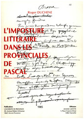 L'imposture littéraire dans les Provinciales de Pascal