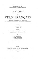 Histoire du vers français. Tome II